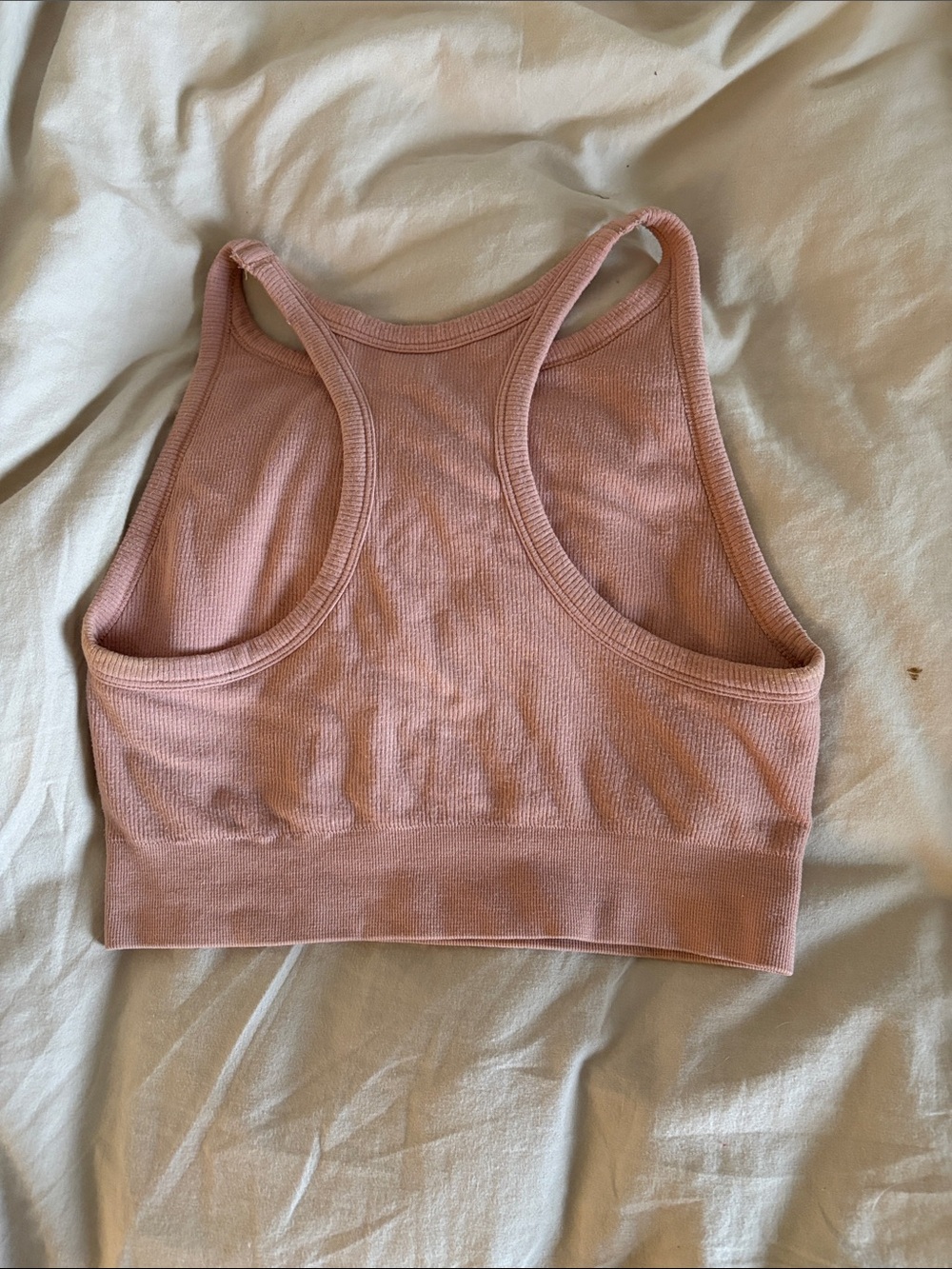 Old Navy Light Pink Ribbed Racerback Crop Tank - Picture 3 of 3